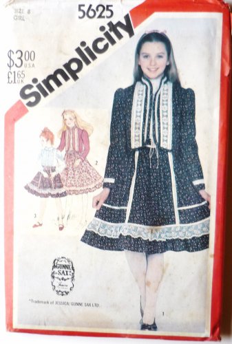 Simplicity UNCUT Pattern 5625 Ruffled Skirt Blouse Quilted Jacket - 1982 Girls Size 8