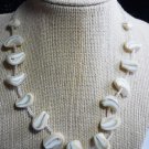 Large Pasta Shell Look and Small Bead 16 inch Necklace 1970's Estate Find