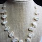 Large Pasta Shell Look and Small Bead 16 inch Necklace 1970's Estate Find