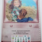 Salesman Calendar Sample Vntg 1956 - Cardboard - 14 x 10.5 Little Girl and Puppy Salesman Calendar Sample Vntg 1956 - Cardboard - 14 x 10.5 Little Girl and Puppy