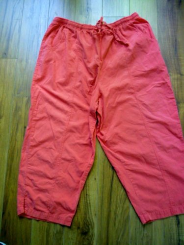 Bobbie Brooks Sz XL Orange Sherbet Capri Pants All Cotton Elastic Waist