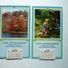 TWO Vintage 1956 Salesmans Pocket Calendar - Samples - Fall and Boy w Dog Fishing