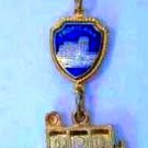 Tropicana Hotel and Slot Charm Necklace Gold Tone Souvenir Estate Find