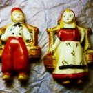 Vintage Pair Dutch Boy and Girl Wall Plaques Chalkware Vintage Pair Dutch Boy and Girl Wall Plaques Chalkware