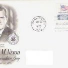 Richard Nixon Jan 1973 fdc Inauguration Day 8 c and 6 c Flag Stamps