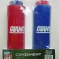 NFL Giants Condiment Set Plastic Ketchup Mustard Bottle Set of Two