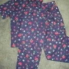 Liz Sport Liz Claiborne Navy Floral Top and Pants Outfit Ladies Sz Medium Large
