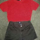 Gap Black Short Shorts and Red Crop Top Ladies Teens Sz 4 Gap Black Short Shorts and Red Crop Top Ladies Teens Sz 4