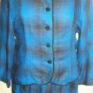 Intriguing Threads 2 Piece Career Suit Ladies Size M - L Lk New Blue Check