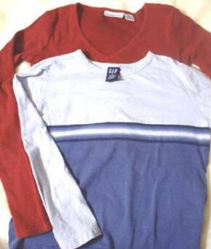 2 Shirts: Gap and Energie Long Sleeve Tee Shirt Lot ~ Ladies Teen Size Medium