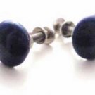 Cobalt Blue Screw Back Earrings - Vintage