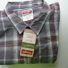 NWT Men's WRANGLER Cotton Shirt ~ Taupe / Gray PLAID ~ Size 4X