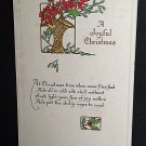 ANTIQUE CHRISTMAS GREETINGS POSTCARD POINSETTIAS in BASKET Early 1900s ANTIQUE CHRISTMAS GREETINGS POSTCARD POINSETTIAS in BASKET Early 1900s