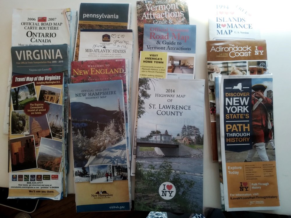 Vintage Lot of 14 Road Maps and Travel Brochures  U.S.A. and Canada