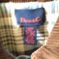 Vintage Denim & Co Denim Barn Jacket - Plaid Lined Brown Corduroy Collar Cuffs Sz Large