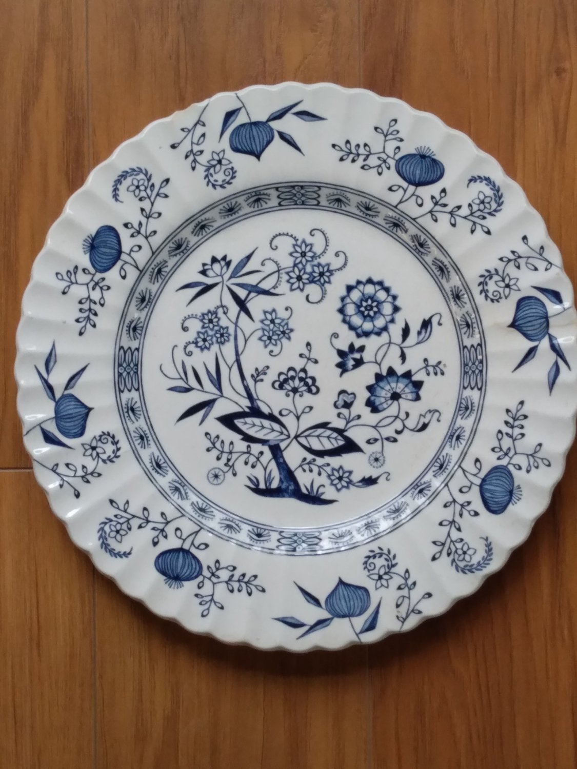Set Of 5 Vintage J&G MEAKIN Blue Onion Nordic Ironstone Dinner Plates