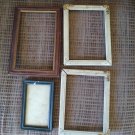 4 Antique Wood Picture Frames One With Glass
