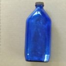 Vintage Genuine Phillips Milk Of Magnesia Cobalt Blue Glass Bottle, 9”, With cap