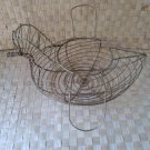 Vtg Primitive Rustic Golden Metal Wire Chicken Hen Egg Basket Home Decor