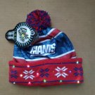 NWT New York Giants NFL Light 'em Up Pom Pom Beanie Blinking - Adult Size