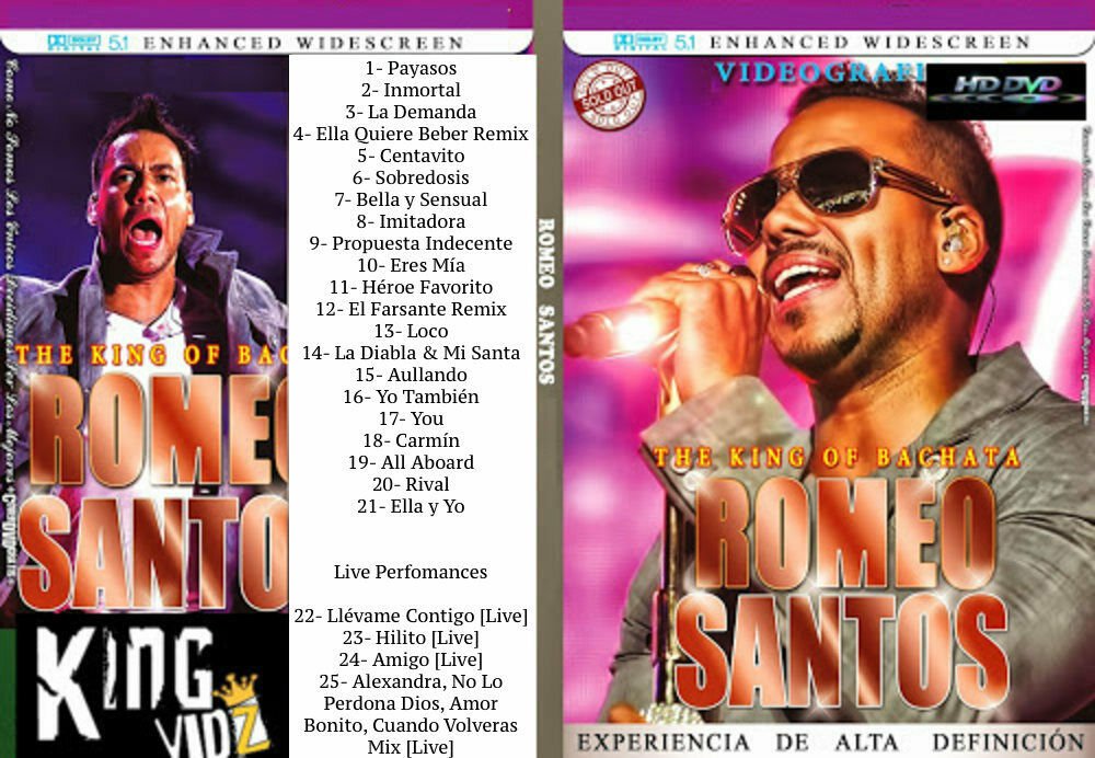 ROMEO SANTOS The King of BACHATA 25 Music Video Collection HD-DVD Ft. Aventura