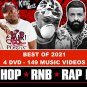 New 2021 Rap Hip Hop & RnB 149 Music Videos 4 DVDs - Lil Durk, Lil Baby, DaBaby, Nas + More