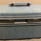 Vintage Samsonite Silhouotte Light Blue Train Cosmetic Makeup Case Hard Shell