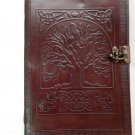 tree of life embosed handcrafted leather journal