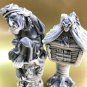Two Baba Yaga and hut figurines Russian folklore Witch marble chips handmade