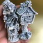 Two Baba Yaga and hut figurines Russian folklore Witch marble chips handmade