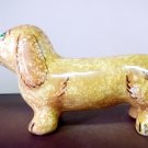 Dachshund figurine dog majolica handmade for collections from Russia