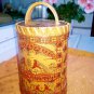 Storage capacity tree bark Russian folkcrafts handmade handpainting about 1980