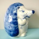 Hedgehog Gzhel porcelain figurine  handmade  from Russia