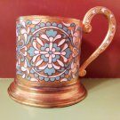 Cup holder metal enamel handmade USSR