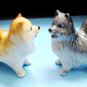Samoyed two porcelain figurines dog hand made art souvenir from Russia