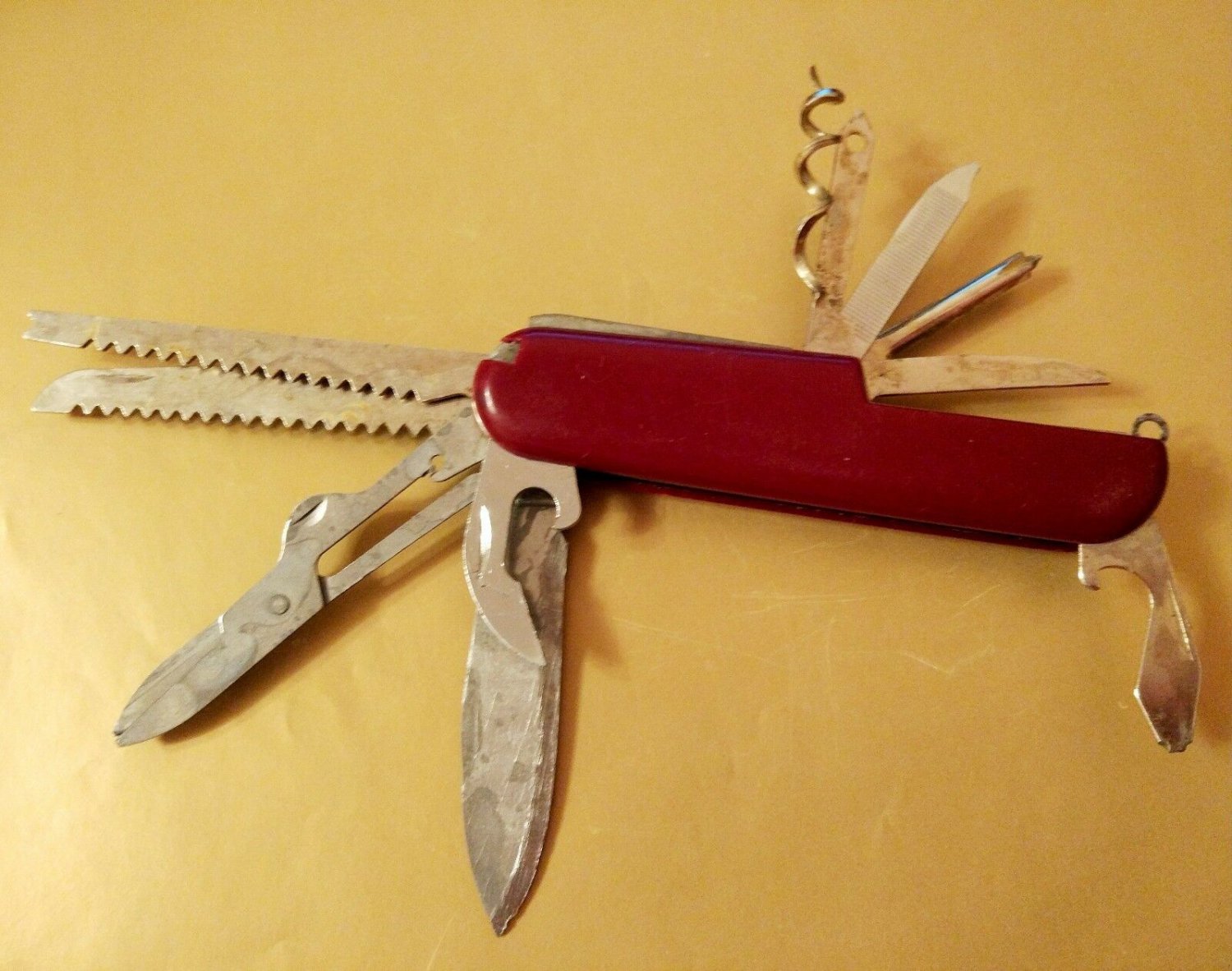 Old folding pocket multifunction knife about 1980
