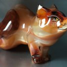 Fox selenite natural stone statuette handmade from Russia