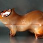 Fox selenite natural stone statuette handmade from Russia