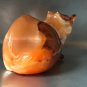 Fox selenite natural stone statuette handmade from Russia