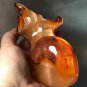 Fox selenite natural stone statuette handmade from Russia