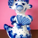 Carmen Funny cow porcelain 5 inch handmade souvenirs  from Russia