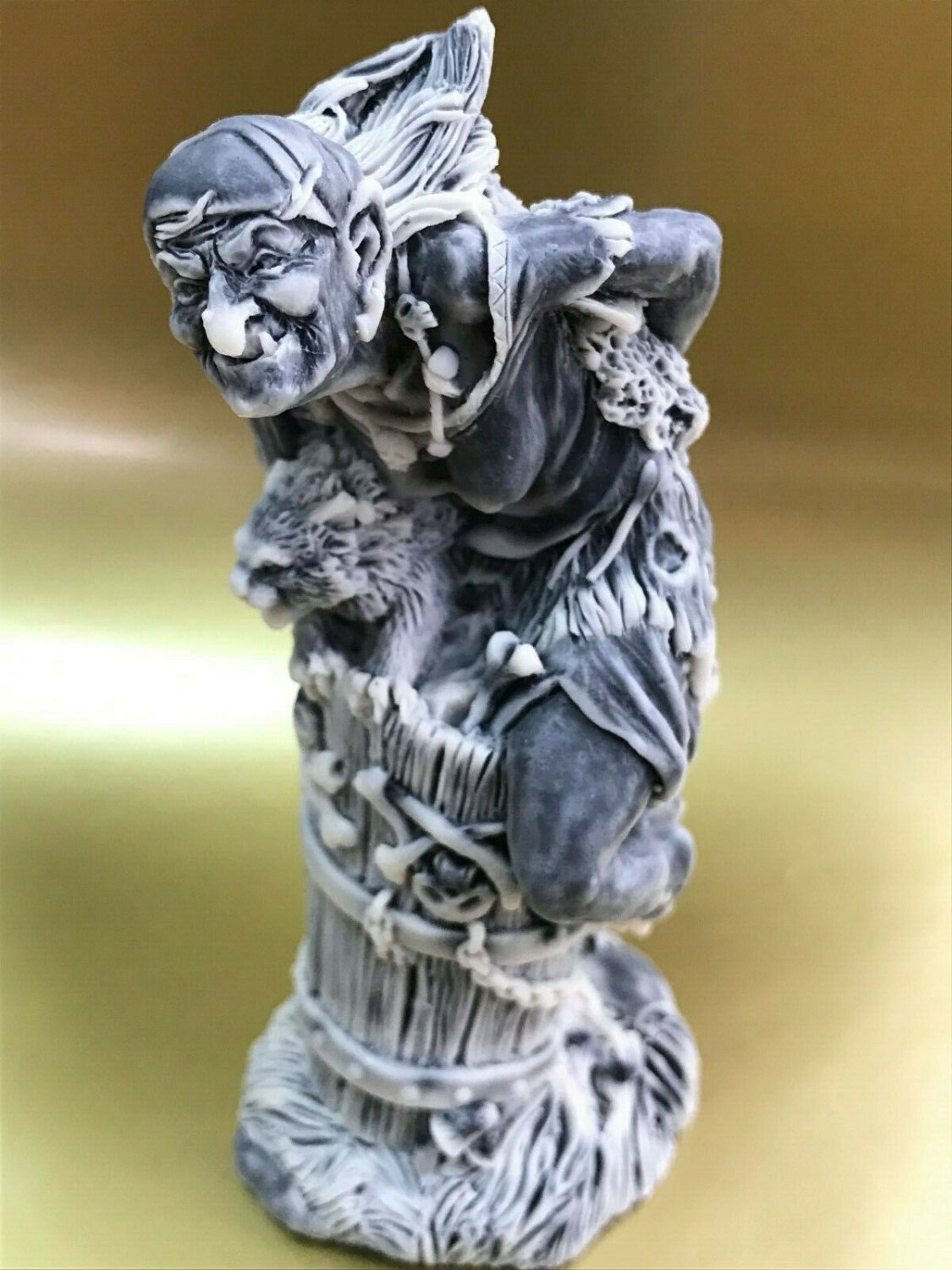 Baba Yaga figurines Russian folklore Witch marble chips handmade Russia