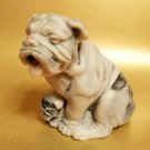 Bulldog with puppy statuette marble chips realistic figurine dog from Russia