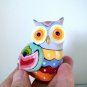 Owl art polystone figurine handmade handpainting gift