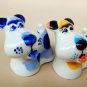 Fox terrier two porcelain funny figurines dog made in Russia