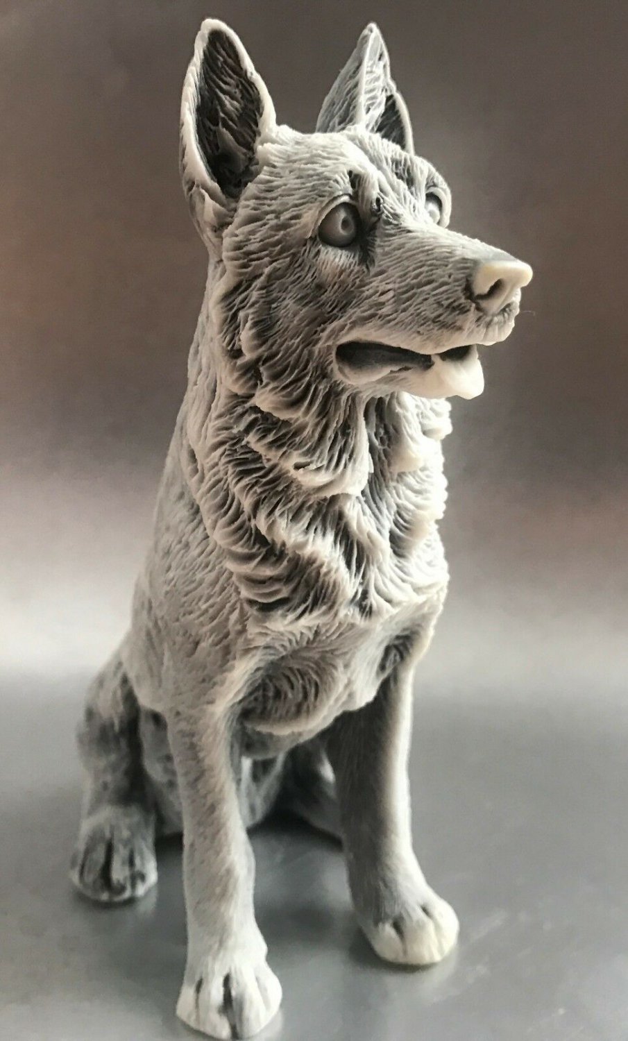 German Shepherd statuette marble chips figurine dog realistic from Russia