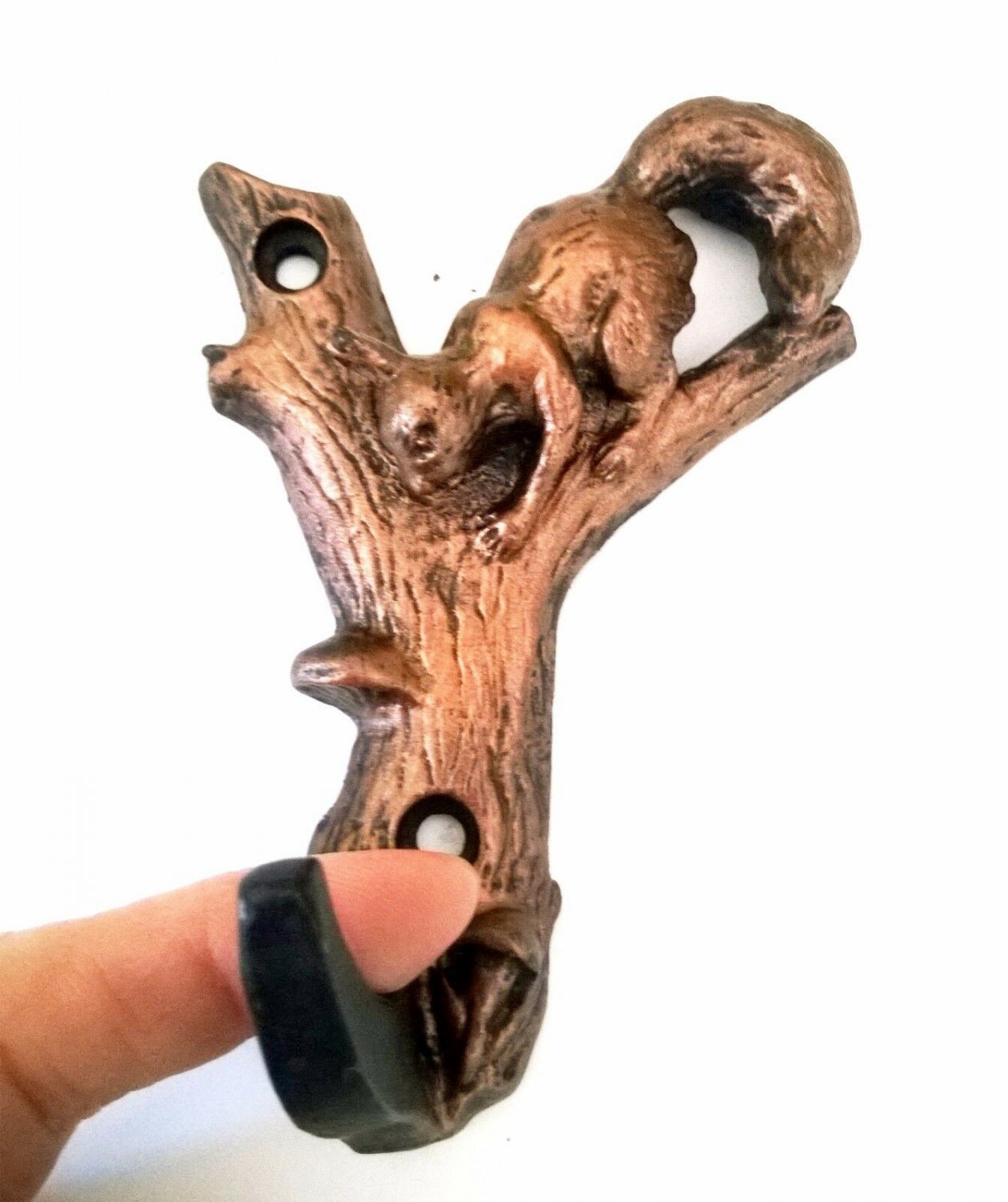 Squirrel Cast Iron figurine hook hanger metal product art casting Russia