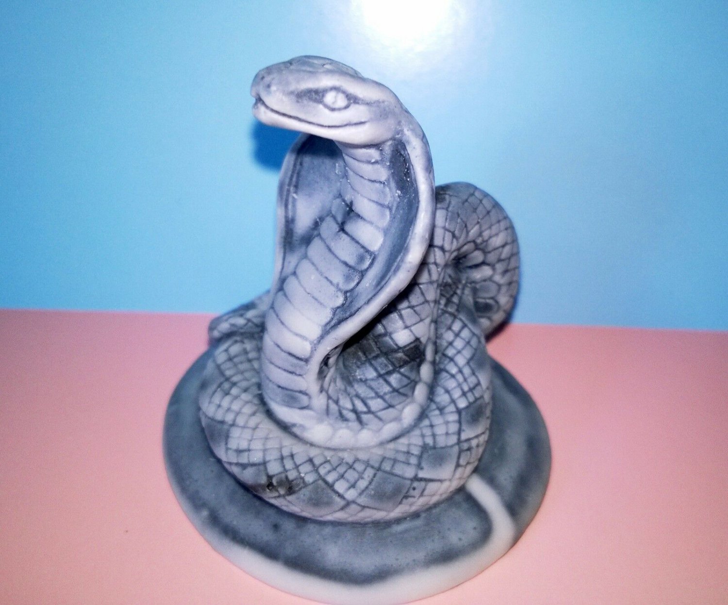 Snake little Cobra marble chips figurine miniature souvenir realistic art