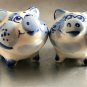 Two cute pigs porcelain figurine hand painted made in Russia