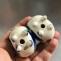 Two cute pigs porcelain figurine hand painted made in Russia